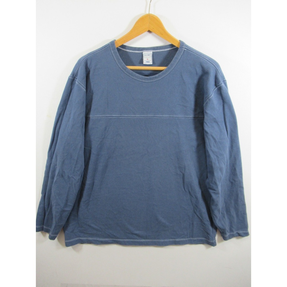 Vintage Y2K Old Navy Heavy T Shirt Men XL Blue Long Sleeve Skater Grunge 2004